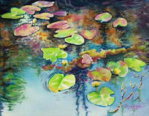 Kathy Braud Watercolors Sold A Print Waterlilies In Shadow